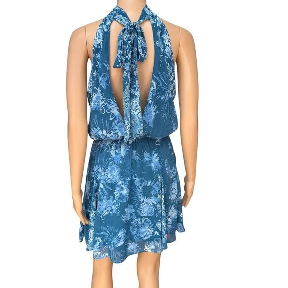 Free People Katerina Floral Halter Mini Dress size XS - Picture 6 of 10